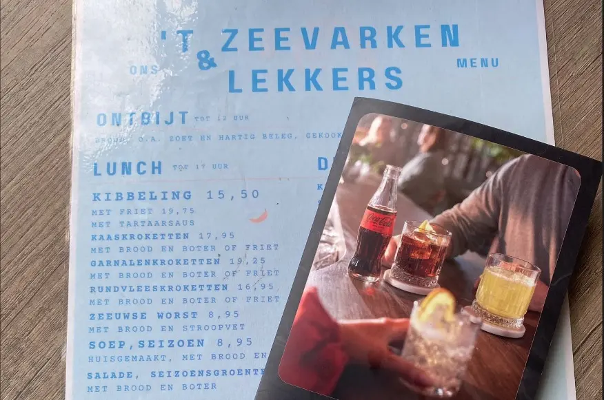 Speisekarte des Bistro ’t Zeevarken
