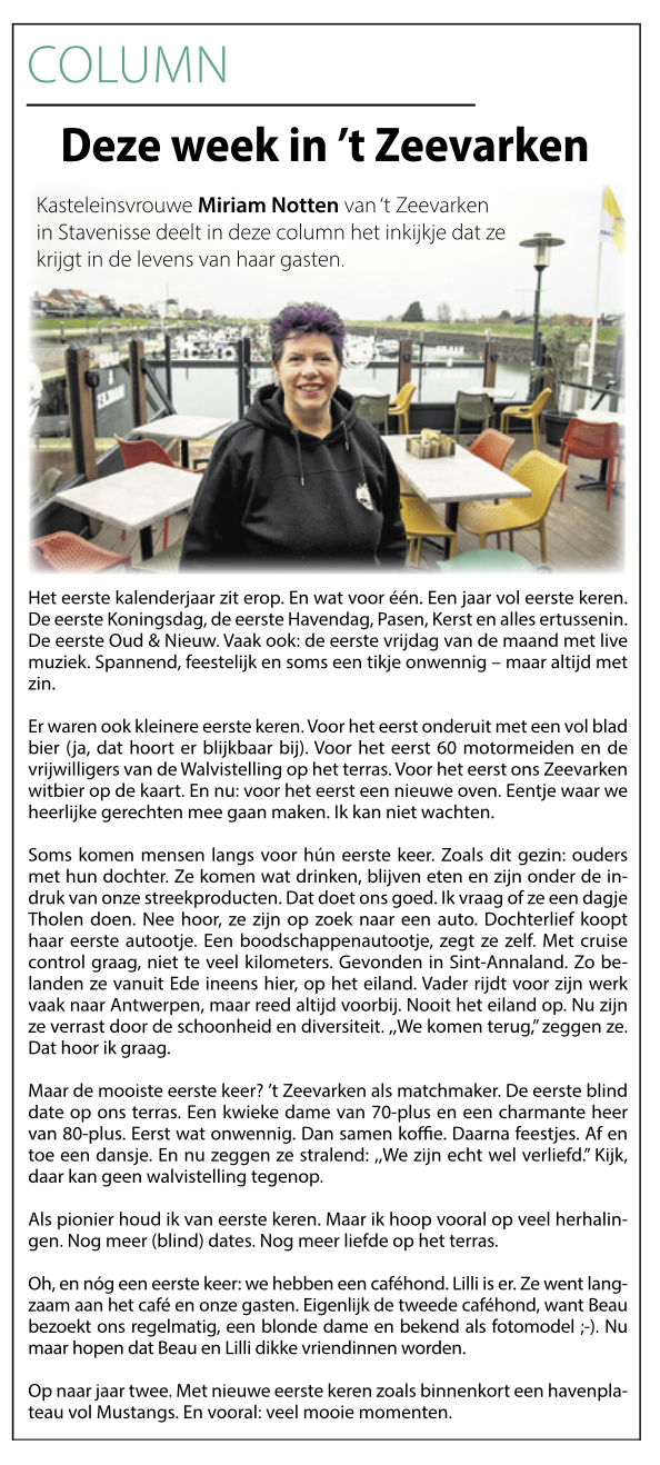 De eerste column van 2026